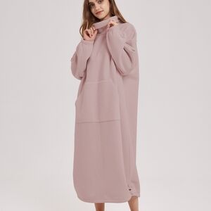 nap Oversized Fleece Knit Dress in Silver Pink size XS NWT